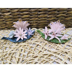 Lamore China Place Card Holders, 1940's SET/2 Vintage
